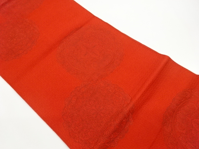 JAPANESE NAGOYA OBI / CHIKUZEN HAKATA / WOVEN FLOWER CREST